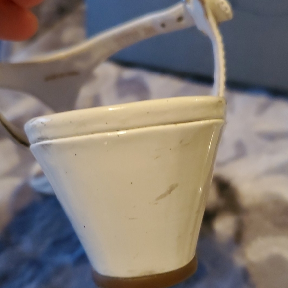 Prada White Patent Leather Wedge Sandal size 39.5 - Picture 10 of 15